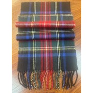 Bufanda acrílica cuadro escocés rojo,neg