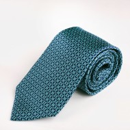 Corbata 100% seda estampada ,firma "HOWARDS LONDON",azul/turquesa
