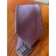 Corbata 100% seda jacquard firma DEVOTA&LOMBA diseño azul/blanco/rojo