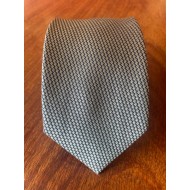 Corbata 100% seda jacquard firma DEVOTA&LOMBA,con diseño geométrico verde